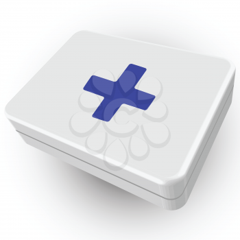 3d first aid box, abstract vector art illustration