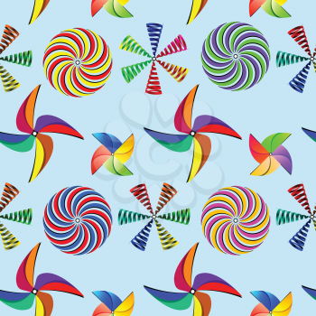 wind mills pattern, abstract seamless texture; vector art illustration