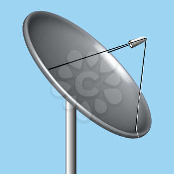 satellite dish over blue background, abstract vector art illustration