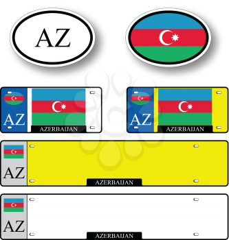 azerbaijan auto set against white background, abstract vector art illustration, image contains transparency