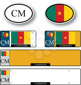 cameroon auto set against white background, abstract vector art illustration, image contains transparency