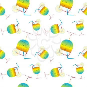 cocktail glasses pattern, abstract seamless texture, vector art illustration