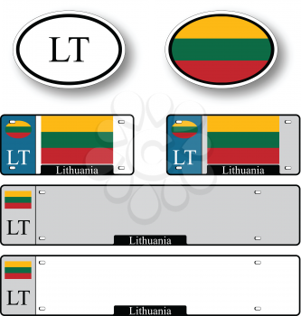 lithuania auto set against white background, abstract vector art illustration, image contains transparency
