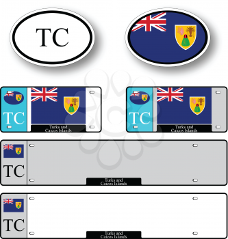 turks and caicos islands auto set against white background, abstract vector art illustration, image contains transparency