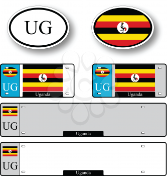 uganda auto set against white background, abstract vector art illustration, image contains transparency