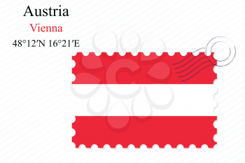 austria stamp design over stripy background, abstract vector art illustration, image contains transparency