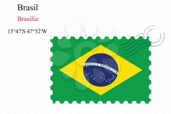 brasil stamp design over stripy background, abstract vector art illustration, image contains transparency