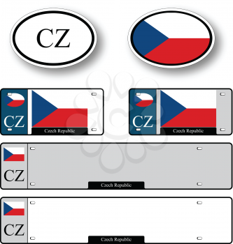 czech republic auto set against white background, abstract vector art illustration, image contains transparency