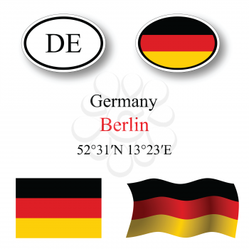germany icons set against white background, abstract vector art illustration, image contains transparency