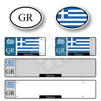 greece auto set against white background, abstract vector art illustration, image contains transparency