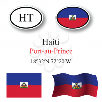 haiti icons set against white background, abstract vector art illustration, image contains transparency