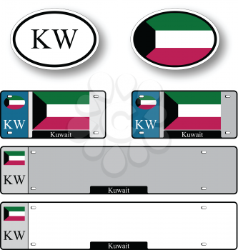 kuwait auto set against white background, abstract vector art illustration, image contains transparency