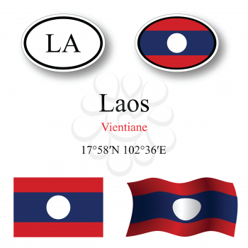 laos icons set against white background, abstract vector art illustration, image contains transparency