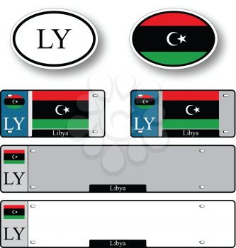 libya auto set against white background, abstract vector art illustration, image contains transparency