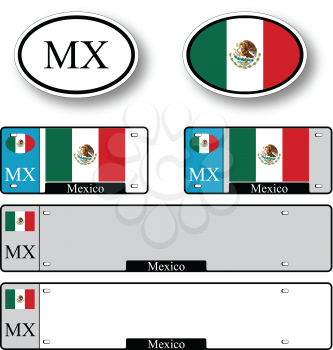 mexico auto set against white background, abstract vector art illustration, image contains transparency