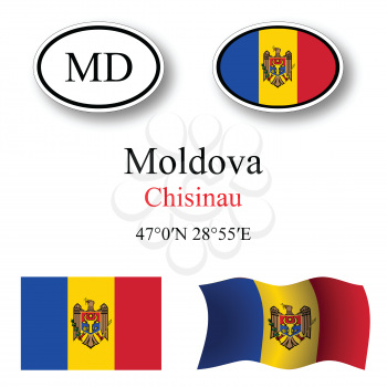 moldova icons set against white background, abstract vector art illustration, image contains transparency