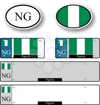 nigeria auto set against white background, abstract vector art illustration, image contains transparency