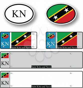 saint kitts and nevis auto set against white background, abstract vector art illustration, image contains transparency