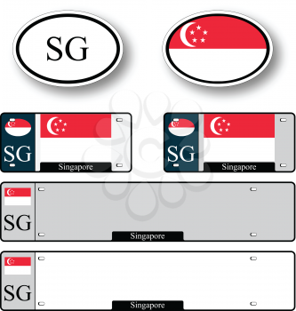 singapore auto set against white background, abstract vector art illustration, image contains transparency