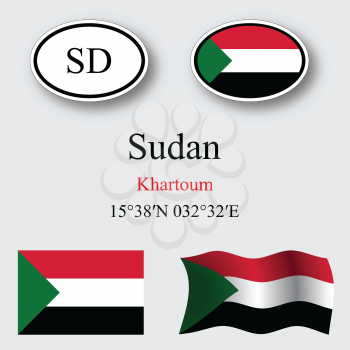 sudan set against gray background, abstract vector art illustration, image contains transparency