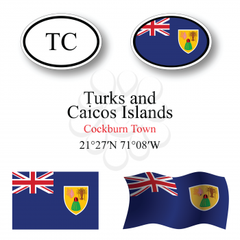 turks and caicos islands set against white background, abstract vector art illustration, image contains transparency