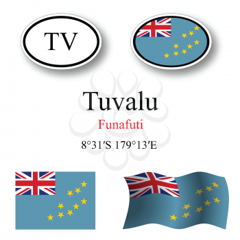 tuvalu set against white background, abstract vector art illustration, image contains transparency