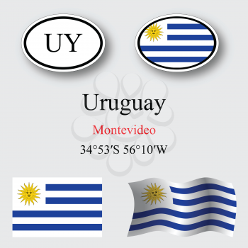 uruguay set against gray background, abstract vector art illustration, image contains transparency