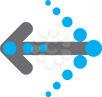 Royalty Free Clipart Image of an Arrow With Dots