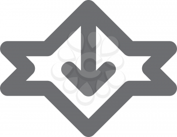 Royalty Free Clipart Image of an Arrow Pointing Down in a Shape