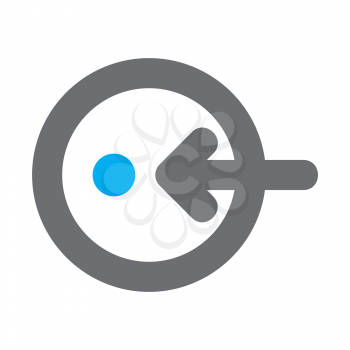 Royalty Free Clipart Image of a Circle With an Arrow Pointing to a Blue Ball
