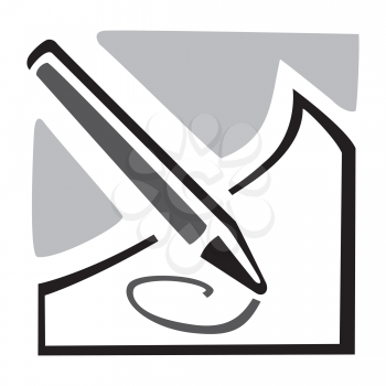 Royalty Free Clipart Image of a Pencil Writing on Paper