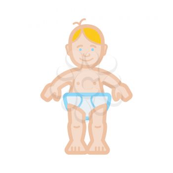 Royalty Free Clipart Image of a Baby Boy in a Diaper