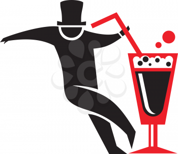 Royalty Free Clipart Image of a Man Drinking