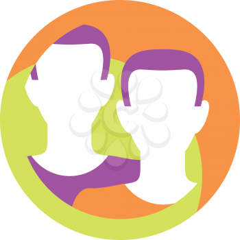 Royalty Free Clipart Image of Two Male Heads
