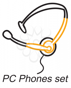 Royalty Free Clipart Image of a PC Headset