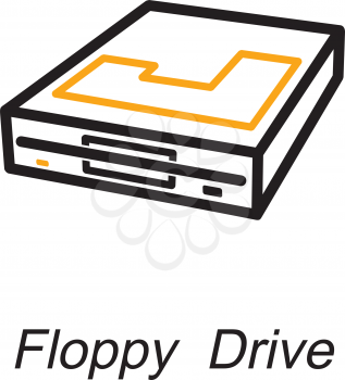 Royalty Free Clipart Image of a Floppy Drive