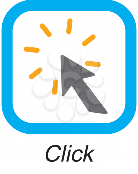 Royalty Free Clipart Image of a Click Button