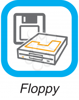 Royalty Free Clipart Image of a Floppy Button