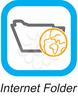 Royalty Free Clipart Image of an Internet Folder Button