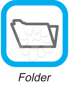 Royalty Free Clipart Image of a Folder Button