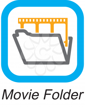 Royalty Free Clipart Image of a Movie Folder