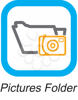 Royalty Free Clipart Image of a Pictures Folder