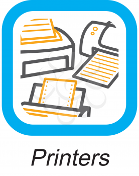 Royalty Free Clipart Image of a Printers Button