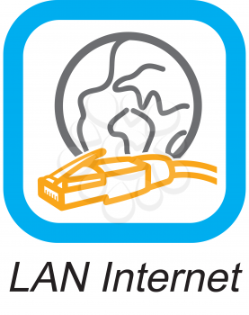 Royalty Free Clipart Image of a LAN Internet Button