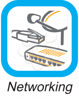 Royalty Free Clipart Image of a Networking Button