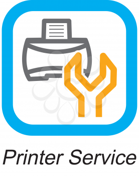 Royalty Free Clipart Image of a Printer Service Button