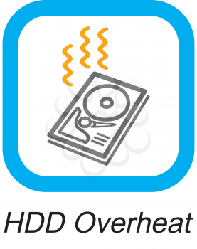 Royalty Free Clipart Image of an HDD Overheat