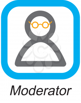 Royalty Free Clipart Image of a Moderator Button
