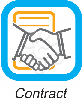 Royalty Free Clipart Image of a Contract Button