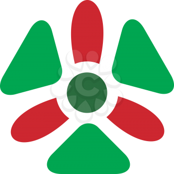 Royalty Free Clipart Image of a Red and Green Design